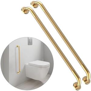 32 Inch Anti Slip Shower Grab Bar Gold, Munzong 2 Pack Bathroom Grab Bar, Knurled Bathroom Balance Bar,Safety Hand Rail Support Handicap Elderly Injury Senior Assist Bath Handle