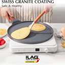 SENSARTE Nonstick Crepe Pan, Swiss Granite Coating Dosa Pan Pancake Flat Skillet Tawa Griddle 12-Inch with Stay-Cool Handle, Induction Compatible