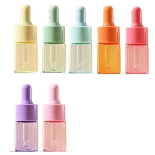 zaoalife 7PCS Mini Clear Glass 10ml Essential Oils Dropper Bottles, Mini Sample Liquid Cosmetic Containers Travel Refillable Bottles