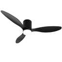 Nogcew Black Ceiling Fans with Lights, 52 inch Flush Mount Ceiling Fan with Remote Control, Tri-Color Temperature, Reversible, Dimmable, Noiseless, Low Profile Ceiling Fan for Bedroom, Living Room