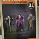 Fun Express Halloween Decorations Outdoor - 3 Witches Holding Hands Yard Stakes Set, 3.6 Feet Tall | Premium Polyester Witch Decor for Outside Halloween Decorations, Lawn & Garden Display