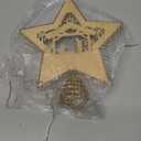 3D Wooden Nativity Christmas Tree Star Topper Lighted, LED Xmas Decor Ornaments for Indoor
