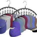 Hat Hangers for Closet, Metal Hats Organizer Racks for Base Ball Caps 2 Pack Door Hats Racks for Baseball Cap with 10 Large Clips, Baseball Hat Holder for Closet Storage, Fits All Cap-Black