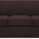 H.VERSAILTEX 4 Piece Stretch Sofa Covers for 3 Cushion Couch Covers for Living Room Furniture Slipcovers (Base Cover Plus 3 Seat Cushion Covers) Upgraded Thicker Jacquard Fabric (Sofa, Chocolate) (Large)