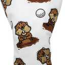 Gopher Groundhog Golf Club Covers - 1pc or 3pcs Set Driver Headcover 3 Wood Headcover Hybrid Headcover - White (PU) Leather Golf Club Headcovers for Drivers and Woods fits for All Brand