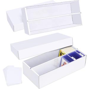 Trading Card Storage Box 2 Pack1600 Count Cardboard Organizer with Dividers for MTG, TCG, Sports, Toploader