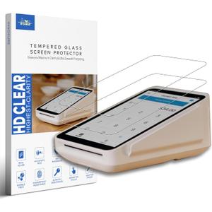 [2-PACK] Tempered Glass Screen Protector Designed for Square Terminal Credit Card Machine 5.5" Touchscreen Anti Scratch/Fingerprint (HD Clear)
