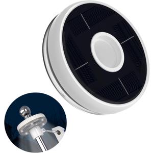 ZMTECH 1PC Solar Light for Flag Pole, Waterproof Outdoor Lighting for 5-10FT Flagpoles, Auto On/Off with Solar Charging, Fits 1in Diameter Poles (White)