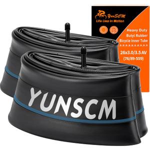 2-PCS 26 x 3.0 Heavy Duty E-Bike Tubes 26X3.0/3.5 AV32mm Schrader Valve 76/89-559 Inner Tubes Compatible with 26 X 3 26 X 3.5 Bike Bicycle Tire Tubes