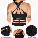 RUNNING GIRL Workout Tank Tops with Built in Bras for Women,Compression Shirt Strappy Back Athletic Yoga Tops (Black)