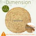 13 Inch Round Woven Placemats, Set of 12 Wicker Table Mats