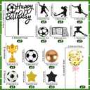 Hooqict 28Pcs Soccer Cake Decorations Set with Mini Balls, Players, Goal, Balloon, Soccer Ball Cake Toppers & Cupcake Toppers for Kids Boys Men Sports Themed Birthday Party Decorations Supplies