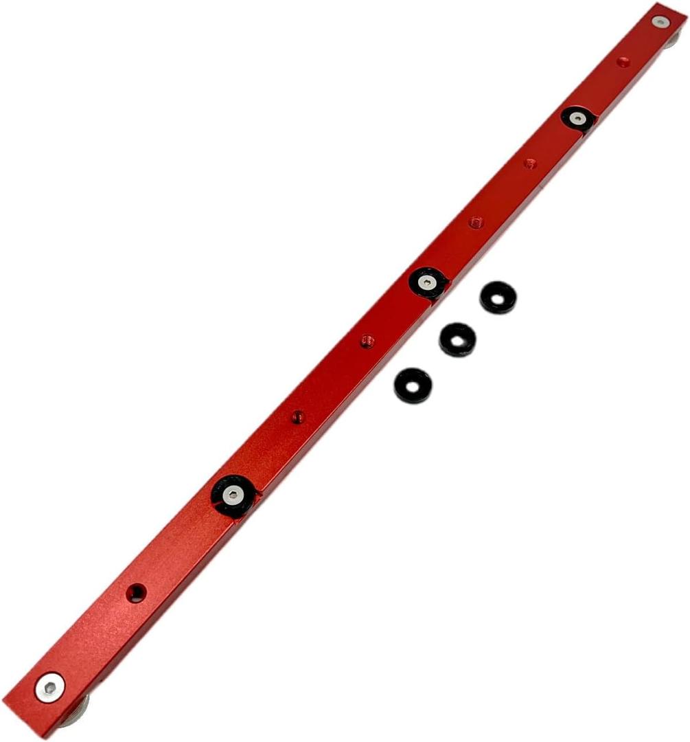 Aluminium Alloy Miter Bar Rail Runner Slider Table Saw Gauge Rod T-Slot Track Bar Rail Woodworking Tool for Jigs Fixtures Sleds Router Tables, 450mm, Red