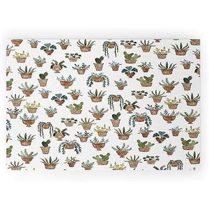 Deny Designs Welcome Mat, 24" x 36", Dash and Ash Happy Potted Plants