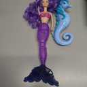 BETTINA Color Change Mermaid Doll Playset, Mermaid Princess Doll with Color-Changing Tail, Mermaid Toys with Seahorse & Accessories, Purple Hair