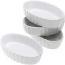 BonJour Chefs Tools Porcelain Crme Brle Ramekin Set, 4-Piece, White