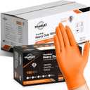 TitanFlex Heavy Duty Orange Industrial Nitrile Gloves with Raised Diamond Texture, Latex Free (6mil/8mil) (Medium, 05 6mil (1000ct))