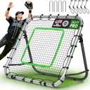 Portable Pro Rebounder Baseball Softball 3' x 3' Foldable Heavy Duty Pitch Back Bounce Trainer Adjustable Dual Rebound Modes (Predictable and Random)