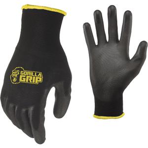 Gorilla Grip Work Gloves, Never Slip Maximum Grip All-Purpose, Gloves for Men, Superior in Wet, Dry, Oily Conditions, Polymer Palm, Medium Size, 25 Pairs, Black/Yellow | 25036-25