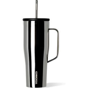 Corkcicle Cold Cup XL - Insulated Tumbler with Handle - Keeps Drinks Cold 12 Hours - Triple-Insulated - Spill-Proof Lid - Summer Drinkware Gift - Keeps Drinks Ice Cold - 30 oz - Tungsten