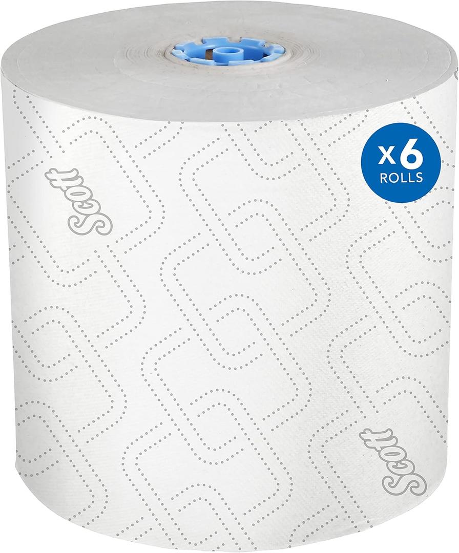 Kimberly-Clark Professional Hard Roll Paper Scott Pro Dispensers Cleaning Towel, 7.50" x 1150 ft, White,Blue 6 per Carton