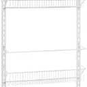 Jumbl Adjustable Wall Mounted 18 Inch Wide Hanging/Over the Door Dantry Organizer and Spice Storage Rack, White