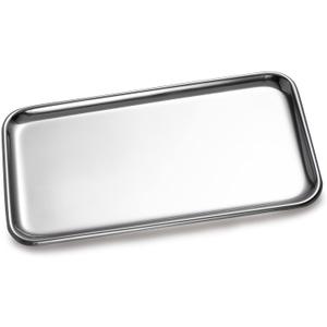 IMEEA Small Silver Tray Rectangular SUS304 Stainless Steel Bathroom Tray for Jewelry, Perfume, Vanity, Serving, 8 x 4.6 inch