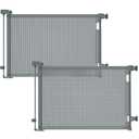 2PCS Retractable Baby Gates, Mesh Dog Gate for Doorways, 33.6" Tall, Expands to 55" Wide,Pet Safety Essential Fit for Baseboards, Wide Toddlers Gates for Hallways, Indoor & Outdoor,Gray