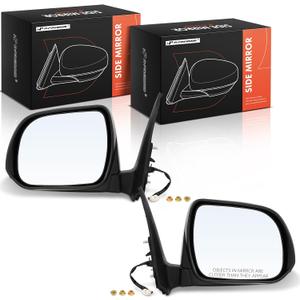 A-Premium Pair (2) Driver and Passenger Side Power Door Mirror - Compatible with Toyota Tacoma 2012 2013 2014 2015 - Non-Heated Manual Folding Black Outside Rear View Mirror - Replace# 8151508520