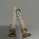 Wearlizer Slim Leather Band Compatible with Apple Watch Bands Women 41/40/38/42/44/45/46/49mm, Dressy Fancy Designer Celtic Knot Thin Strap for iWatch Series 11 10 9 8 7 6 5 4 3 SE/Ultra 3 2 1 (Starlight/Rose Gold)