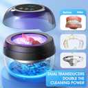 AI Ultrasonic Retainer Cleaner, 250ML Retainer Cleaner Machine for Dentures, Mouth Guards, Braces, Toothbrush Heads, Jewelry, Ring, 50kHz Digital ultrasonic Cleaner with 4 Modes (Black)