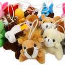 16-Pack Mini Animal Plush Toy Set, Soft Plush Toys for Kids Party Favors, Keychain Ornament,Birthday Party Supplies,Prize Rewards