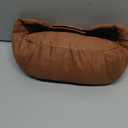 POKSRI 1P Car Neck Pillow for headrests, Suede Support Head Pillows for Driving, Plant-Based Polyester, 11.8x6inch Drive Vehicle Cushion Seats(Ochre Brown)