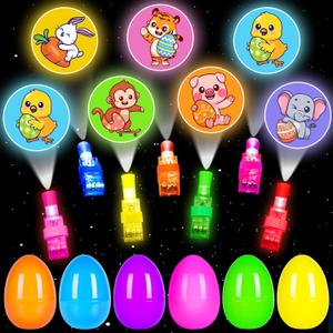 Easter Party Favors for Kids , 24 Pack Easter LED Light Up Finger Lights Easter Basket Stuffers for Kid Boys Girls Easter Egg Hunt Filling Treats Easter Basket Stuffers Easter Party Favor