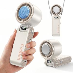 Pro Handheld Portable fan with Turbo Cooling 199-Speed 5500mAh | Hand Held Fan Rechargeable Powerful Mini Personal fan for Travel, Outdoor, Beach & Makeup, Small
