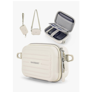 BAGSMART Digital Camera Case, Waterproof & Protective Small Camera Bag with 2 Carrying Ways, Lightweight Camera Sling Bag for Canon PowerShot ELPH 180/190 / Sony DSCW800/DSCW830 - Beige