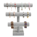 Stratalife Jewelry Organizer Bracelet Holder Stand 3 Tier Bracelet Display Necklace Holder Stand T-Bar Jewelry Display for Selling (Ice Velvet)