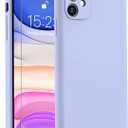 DEENAKIN Compatible with iPhone 11 Case with Screen Protector - Silky Silicone - Enhanced Camera Cover - 16ft Drop Tested - Slim Fit Protective Phone Case for Women Girls 6.1" - Lavender Purple (Lavender Purple)