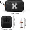 Puffy Makeup Bag for Women, Initial Cosmetic Bag, Cute Travel Toiletry Bag, Puffer Make Up Organizer Bags with Compartments, Personalized Gifts for Girlfriend Bridesmaid Teacher Graduation (Black, M)