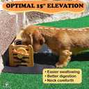 Dog Bowls Elevated Adjustable Height Bamboo Raised Feeding Stand with Stainless Steel Bowls, for Dogs & Cats, Cat Bowls Elevated, 6 Height Levels, 15 Tilt & Includes Waterproof Feeding Mat