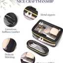 Molutsody Clear Makeup Bag with Makeup Brush Bag, Clear Cosmetic Bags Travel Toiletry Bag, Portable Waterproof Cosmetic Organizer Storage Bag for Women (Black)