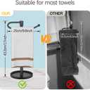 Hand Towel Holder Stand, Matte Black Standing Towel Racks for Bathroom, Stainless Steel Free Standing Towel Rack, Towel Bar Kitchen Vanity Countertops Decor