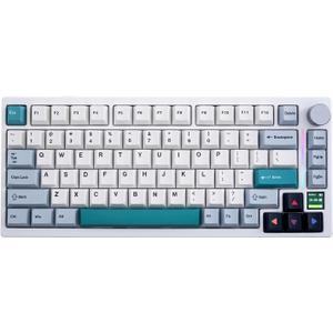 GK GAMAKAY TK75 V2 75% Silent Mechanical Keyboard with TFT Screen, Hot Swap RGB Bluetooth 5.0/2.4GHz Wireless/USB-C Wired PBT Cherry Profile Keycaps Gaming Keyboard (GamaKay Pegasus Switch)
