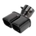 VekAuto 1 Pc Square Curved Slant Cut Dual Exhaust Tip for Toyota Land Cruiser Prado GDJ/TRJ150 Series 3.0" Inlet 7.1" Length Stainless Steel Black Rear
