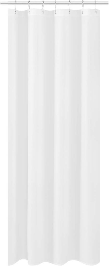 N&Y HOME Small Fabric Shower Curtain Liner for Long Stall Size 36 x 78 inches,Hotel Quality, Washable, White Narrow Bathroom Curtains with Grommets, 36x78