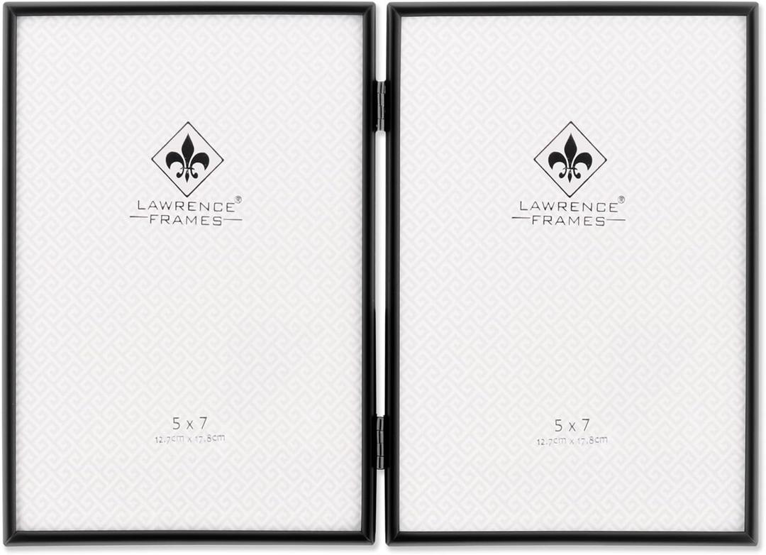 Lawrence Frames Metal Frame, Simply, Black, 5x7 Double
