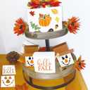 Small Fall Halloween Stencils for Painting on Wood Halloween Stencils for Crafts Reusable Burning Drawing Art Paint Patterns for Ornament Cookie Cake Window Canvas (fall70)