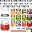 Encheng 30 Pack Mason Jars 8 oz,Half Pint Canning Jars with Regular Lids and Bands, Small Mason Jars for Pickling,Jelly,Jam, Fermenting,Spice,Honey