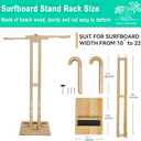 Surfboard Stand Racks, Indoor Display Stand Shortboard and Longboard Organizer Floor-Standing Design, Storage & Display for Surfboard and Skimboard, Polished Beach Wooden, Brown