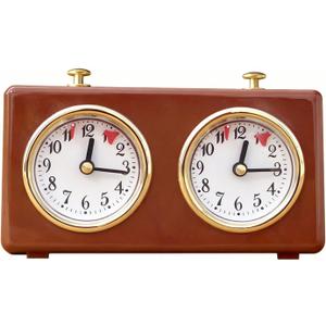Analog Chess Clock Timer, Wind Up Professional Chess Clock with Large Easy to Read Dials No Batteries Required, Analogue Count Up/Count Down Timer for International Chess Games Tournament